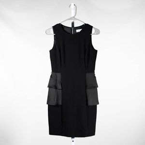 Michael Kors Women's Dress Black Stretch Sleeveless Ruffle Peplum Cocktail 0